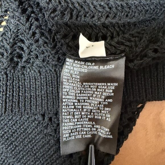 UNIQLO Womens Open Knit Goth Grunge Sweater Size M Sheer Layering Linen Blend - Picture 7 of 10